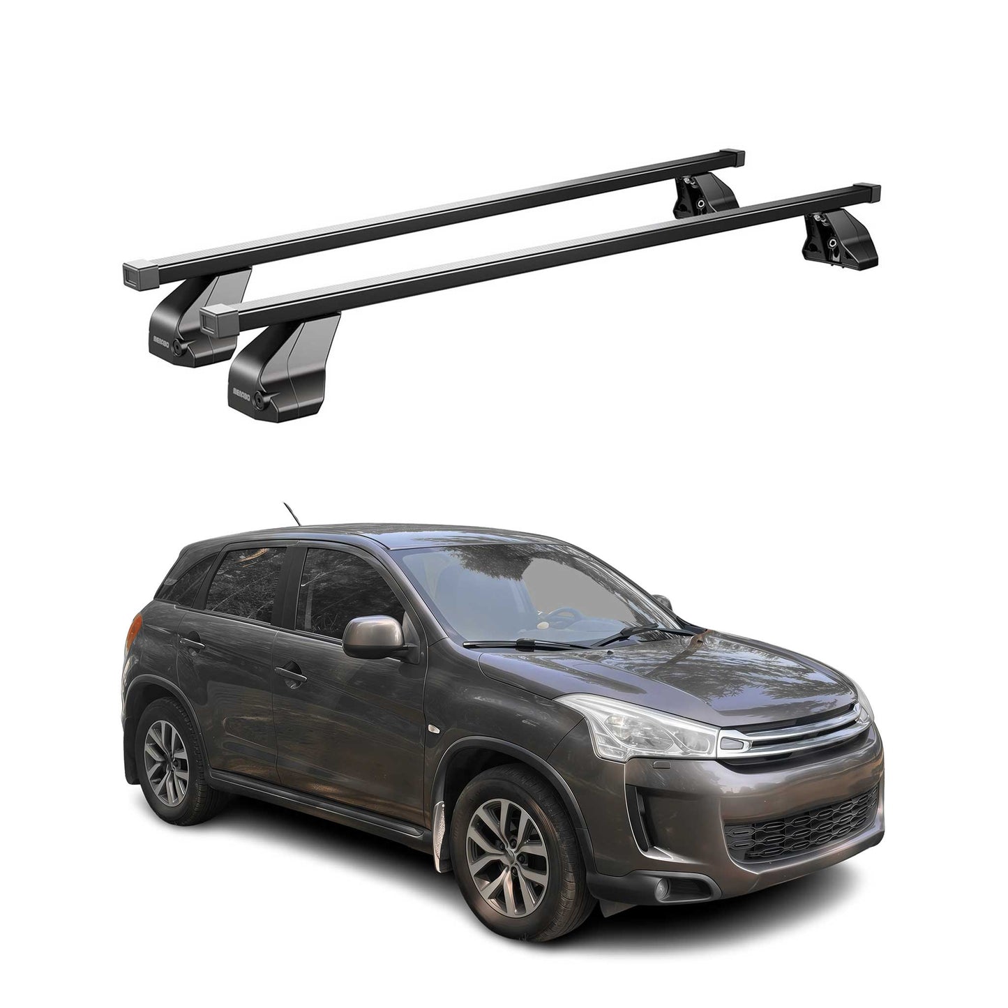 Menabo Dachträger Grundtäger für Citroen C4 Aircross 2012-2017 75kg Schwarz 2x