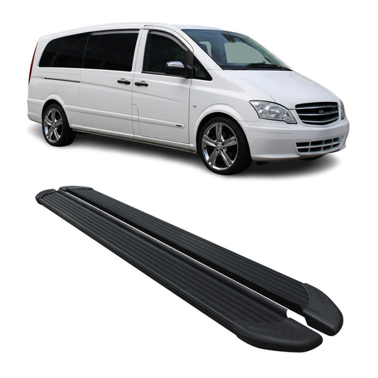 Schweller Trittbretter Schweller für Mercedes Viano W639 2003-14 L3 Alu Schwarz