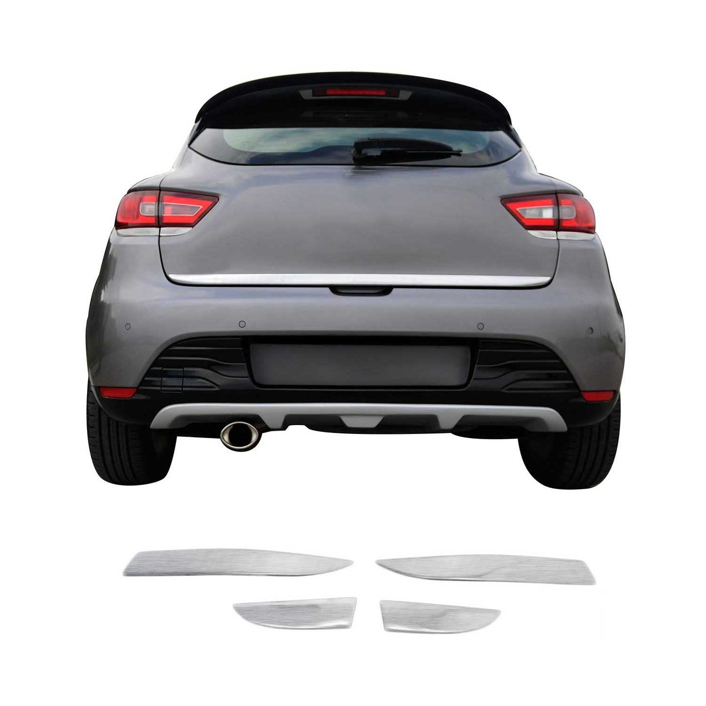 Rücklicht Leisten Heckleuchte für Renault Clio 2012-2019 Schrägheck Edelstahl 4x