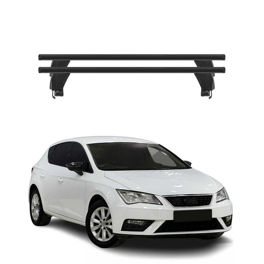Menabo Dachträger Grundtäger für Seat Leon mk3 2012-2020 50kg Alu Schwarz 2 tlg