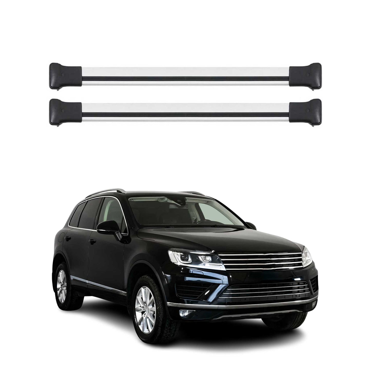 Dachträger Grundtäger für VW Touareg mk2 2010-2014 Pre-FL 75kg Alu Silber 2 tlg