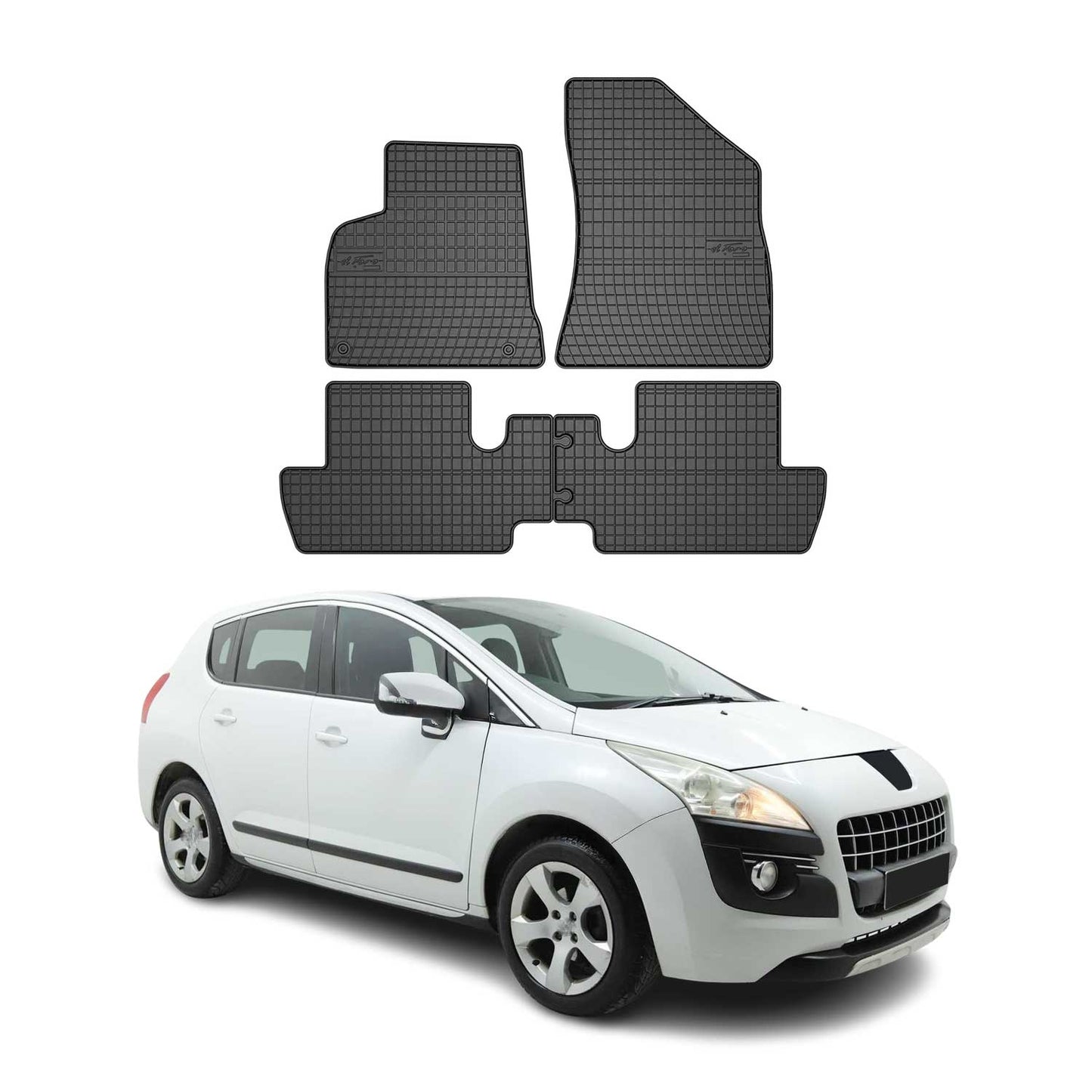 2009-2016 Peugeot 3008 Fußmatten Gummi Schwarz 4 tlg