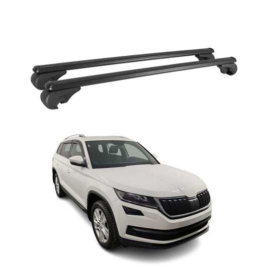 Portbagaj de plafon pentru Skoda Kodiaq 2016-2024 75kg aluminiu negru 2 buc
