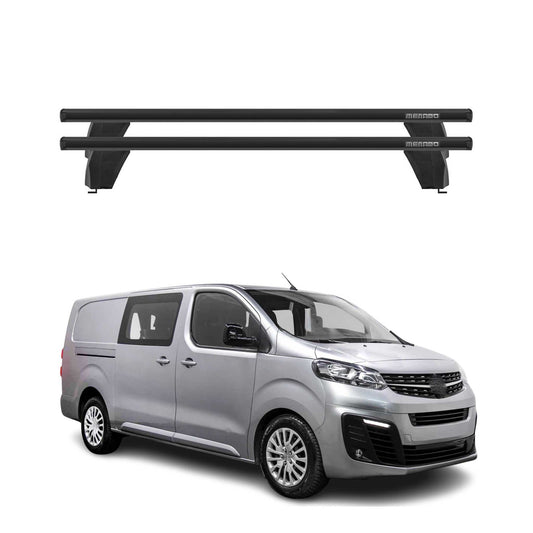 Menabo Dachträger Grundtäger für Opel E Combo 2018-2025 75kg Alu Schwarz 2 tlg