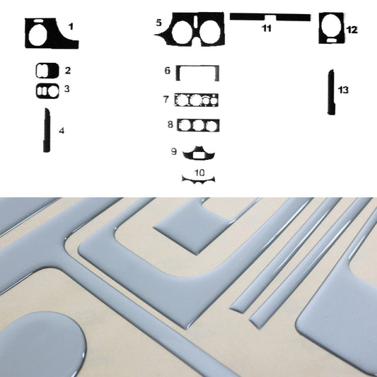 Innenraum Dekor Cockpit für Renault Kangoo 1998-2009 Aluminium Optik 13tlg