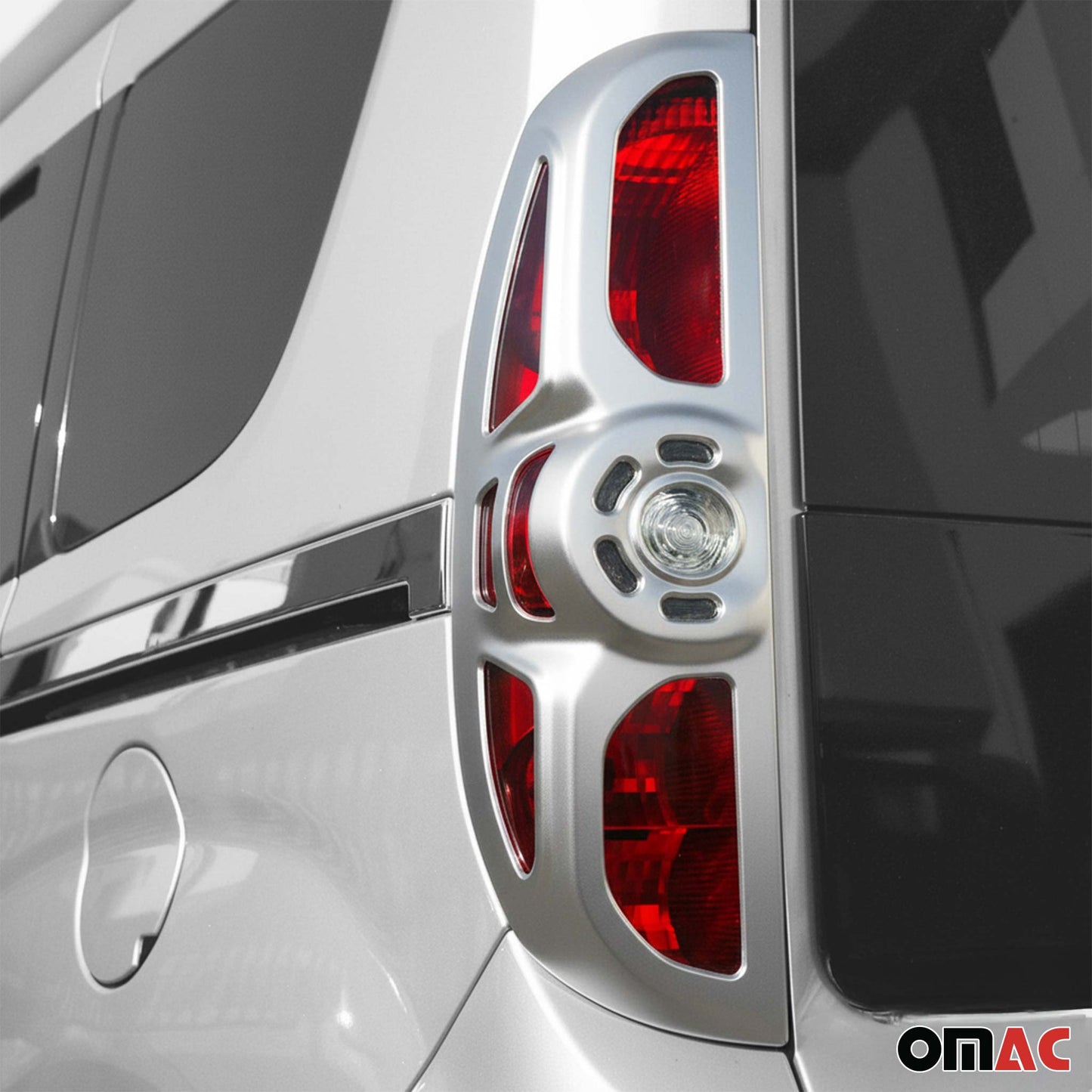 Rücklicht Heckleuchte Rahmen für Fiat Doblo 2010-2014 Abs Satin Chrom 2x