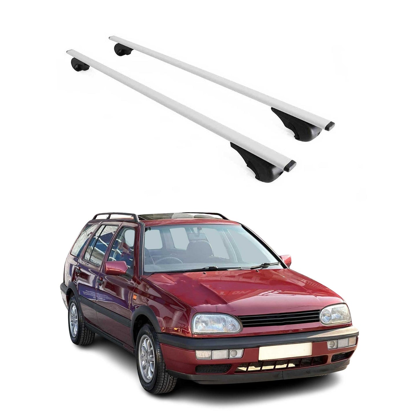 Dachträger Grundtäger für VW Golf Variant 1993-2025 75kg Metall Silber 2 tlg