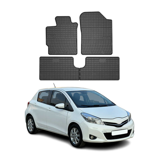OMAC Gummi Fußmatten für Toyota Yaris 2011-2019 Automatten Gummi Schwarz 4tlg