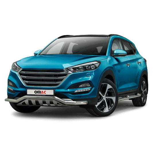 Bară de protecție față din oțel inoxidabil pentru Hyundai Tucson 2015-2020, omologată ABE, bară de protecție argintie
