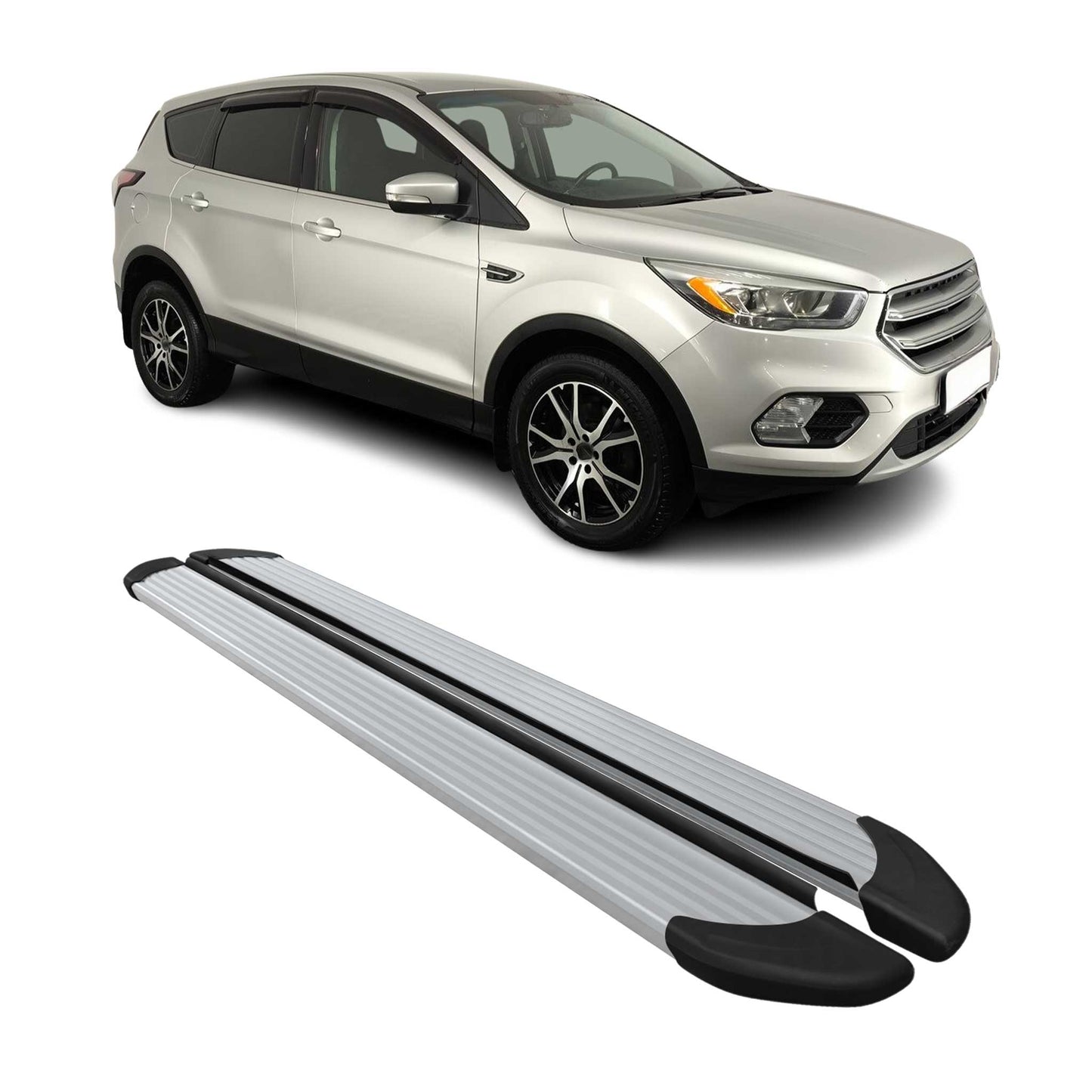 Trittbretter Seitenschweller für Ford Kuga St Line 2013-2020 Alu Silber 2 tlg