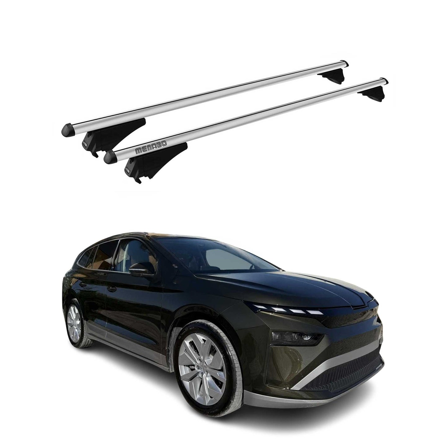 Menabo Dachträger Grundtäger für Skoda Enyaq 2020-2025 75kg Alu Silber 2 tlg