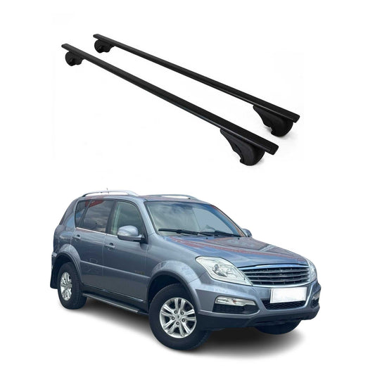 Portbagaj de plafon pentru SsangYong Rexton 2001-2017 75kg, negru metalic, 2 buc.