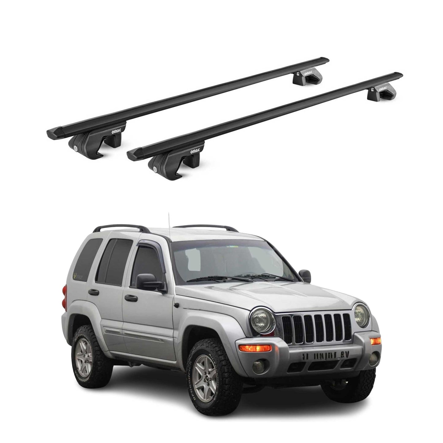 Dachträger für Jeep Cherokee KJ KK 2002-2013 5 tür 90kg Alu Schwarz 2x ABE