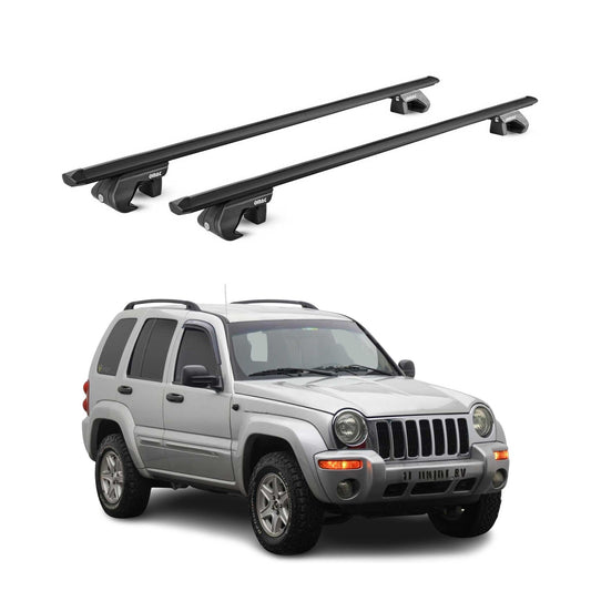 Dachträger für Jeep Cherokee KJ KK 2002-2013 5 tür 90kg Alu Schwarz 2x ABE