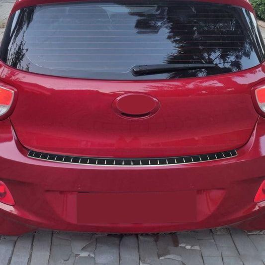 Osłona progu załadunkowego zderzaka do Hyundai i10 2016-2019, stal nierdzewna, folia z włókna węglowego