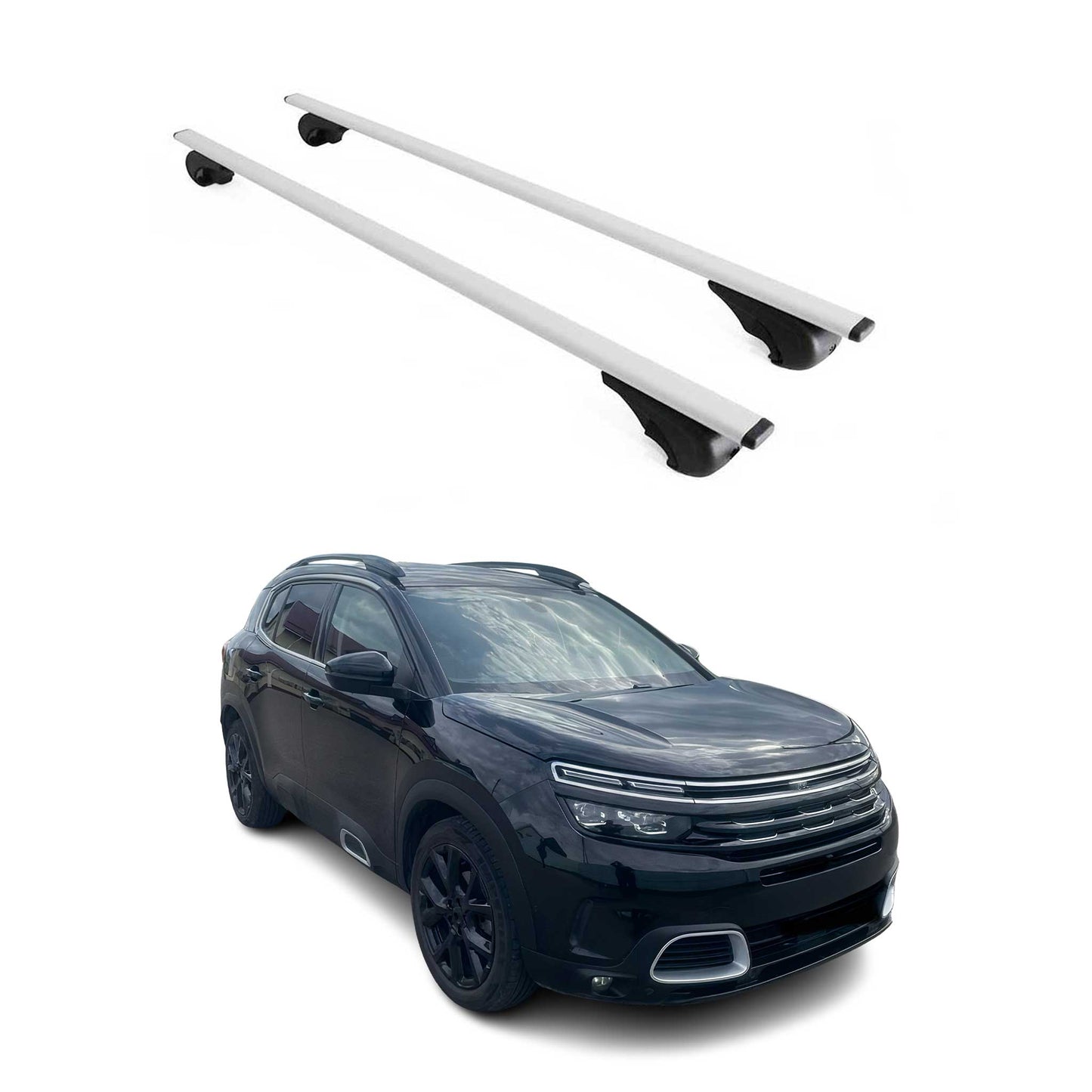 Dachträger Grundtäger für Citroen C5 Aircross 2018-2025 75kg Metall Silber 2 tlg