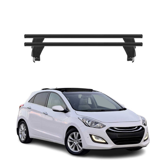 Menabo Dachträger Grundtäger für Hyundai i30 2011-2015 50kg Alu Schwarz 2 tlg