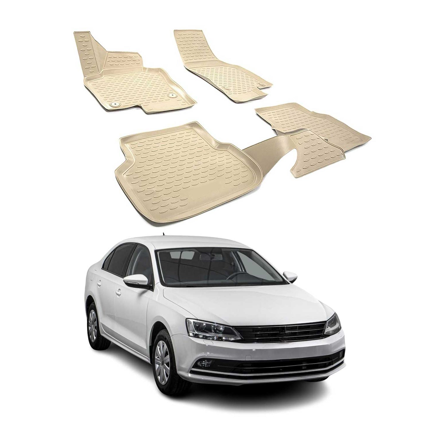 2011-2018 VW Jetta Fußmatten TPE Beige 4 tlg