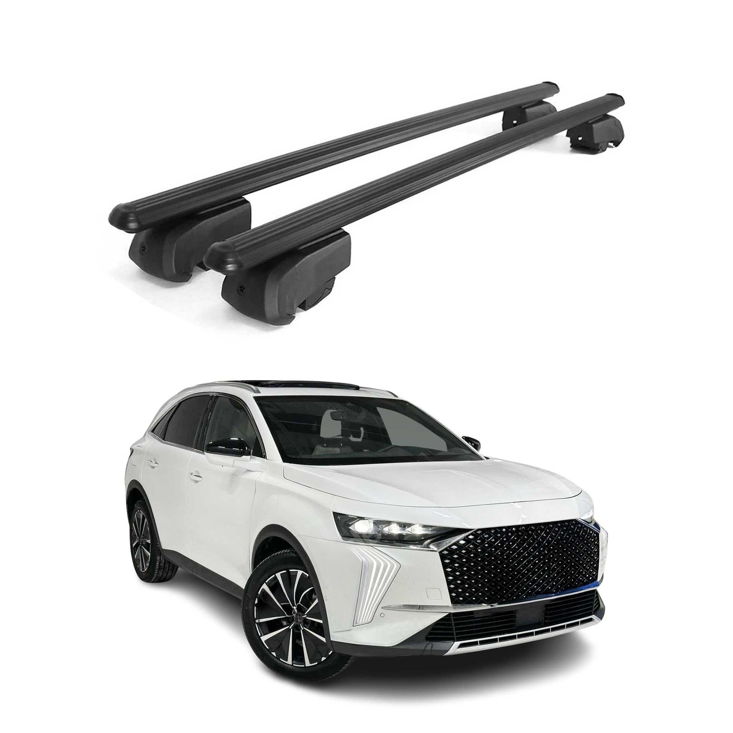 Dachträger Gepäckträger für DS7 Crossback / DS 7 2017-2025 Aluminium Schwarz 2x