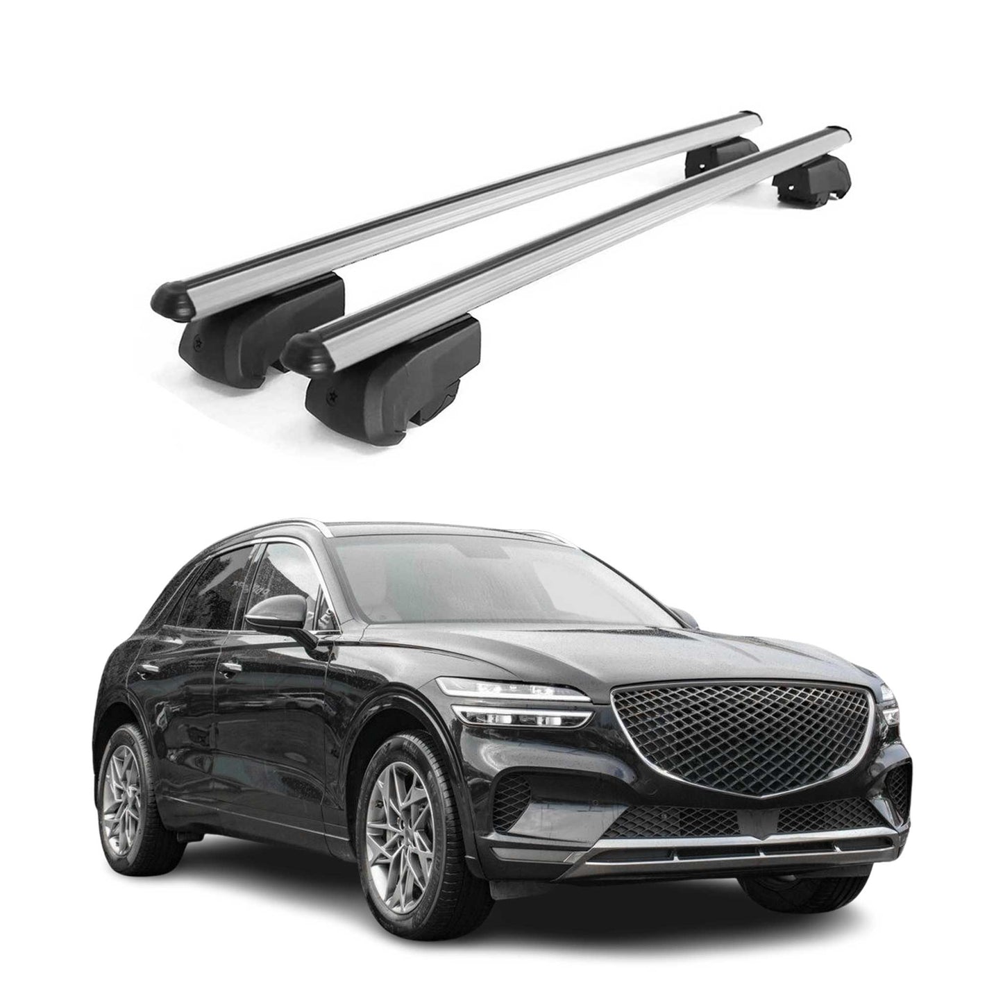 Dachträger Grundtäger für Genesis GV60 2022-2025 75kg Alu Silber 2 tlg
