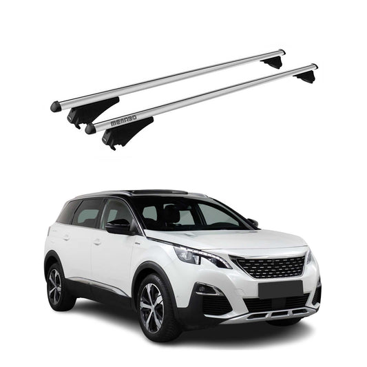 Menabo Dachträger Grundtäger für Peugeot 5008 mk2 2017-2024 75kg Alu Silber 2x