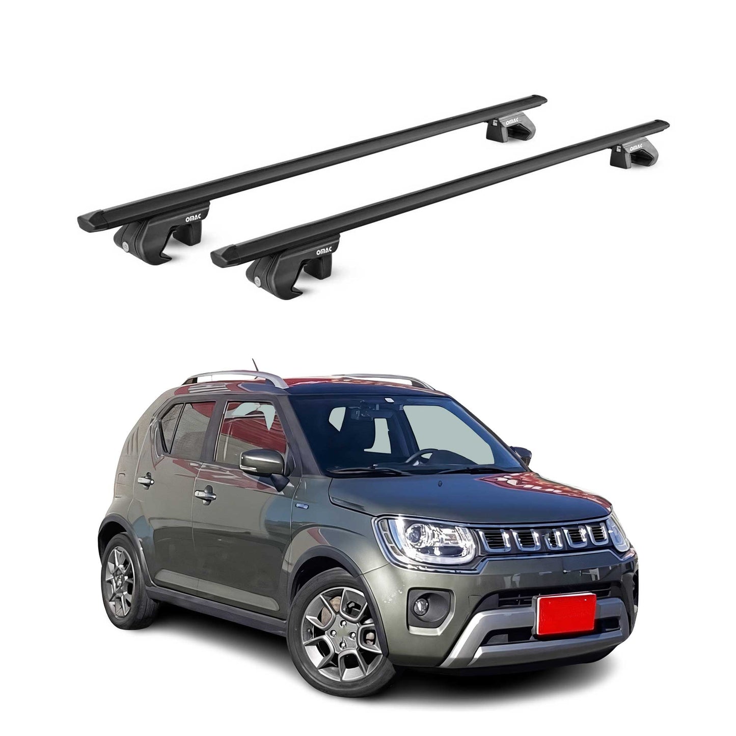 Portbagaj de plafon pentru Suzuki Ignis mk2 2016-2025 90kg aluminiu negru 2 piese ABE