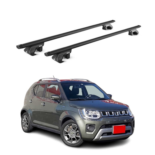 Portbagaj de plafon pentru Suzuki Ignis mk2 2016-2025 90kg aluminiu negru 2 piese ABE