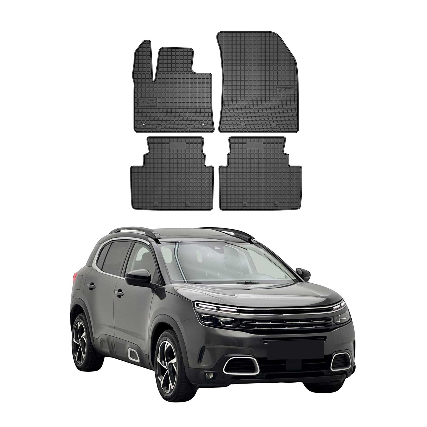 2017-2025 Citroen C5 Aircross Fußmatten Gummi Schwarz 4 tlg