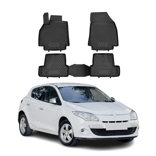 2010-2016 Renault Megane Fußmatten TPE Schwarz 4 tlg