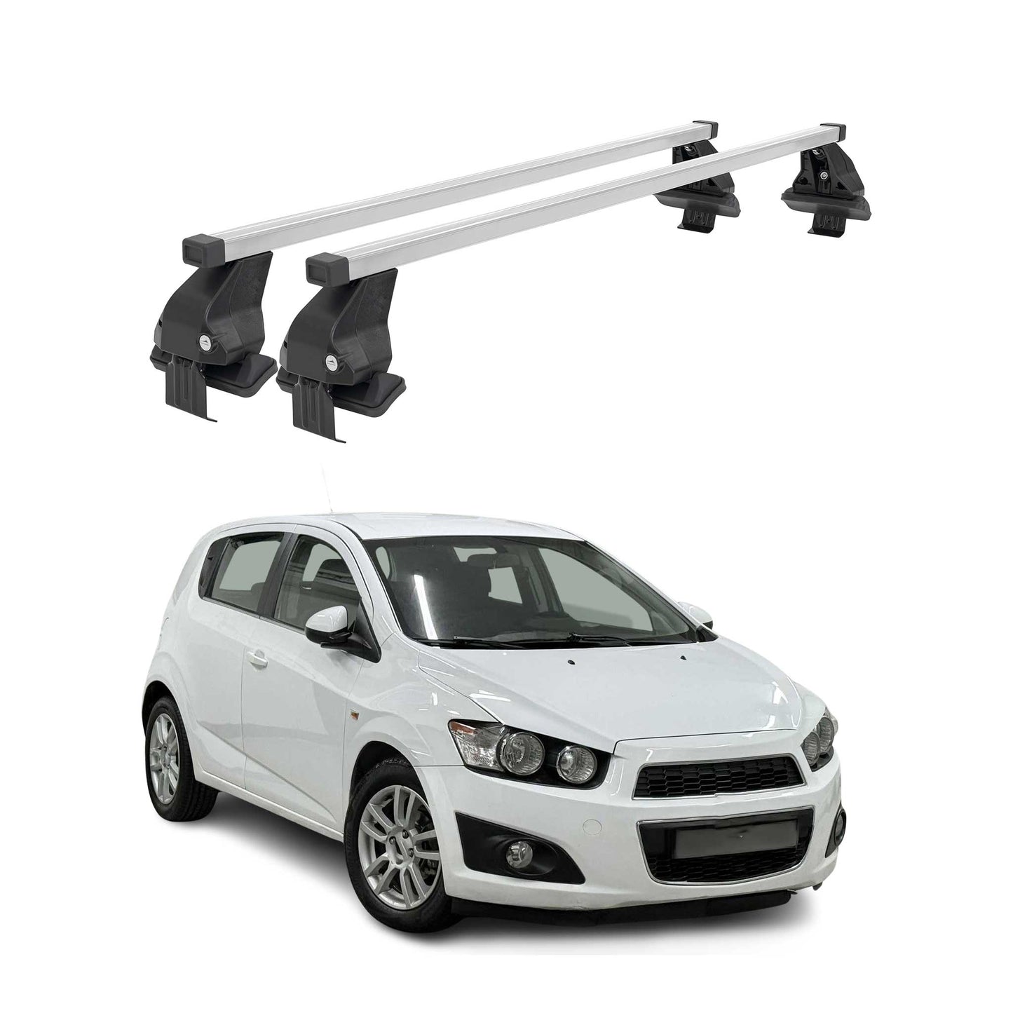 Menabo Dachträger Grundtäger für Chevrolet Aveo T300 2011-2020 50kg Stahl Silber