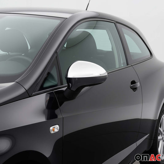 Spiegelkappen Spiegelabdeckung für Seat Leon 1P1 2005-2012 Edelstahl Silber 2tlg