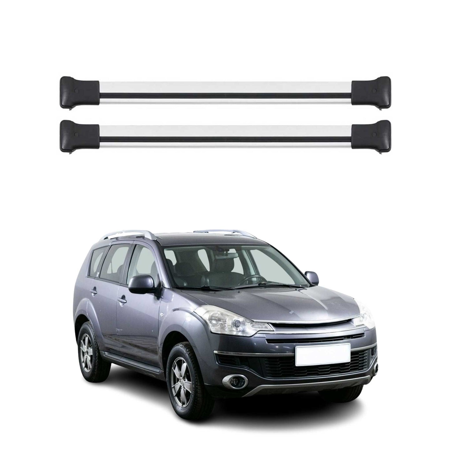 Dachträger Grundtäger für Citroen C-Crosser 2007-2012 75kg Alu Silber 2tlg
