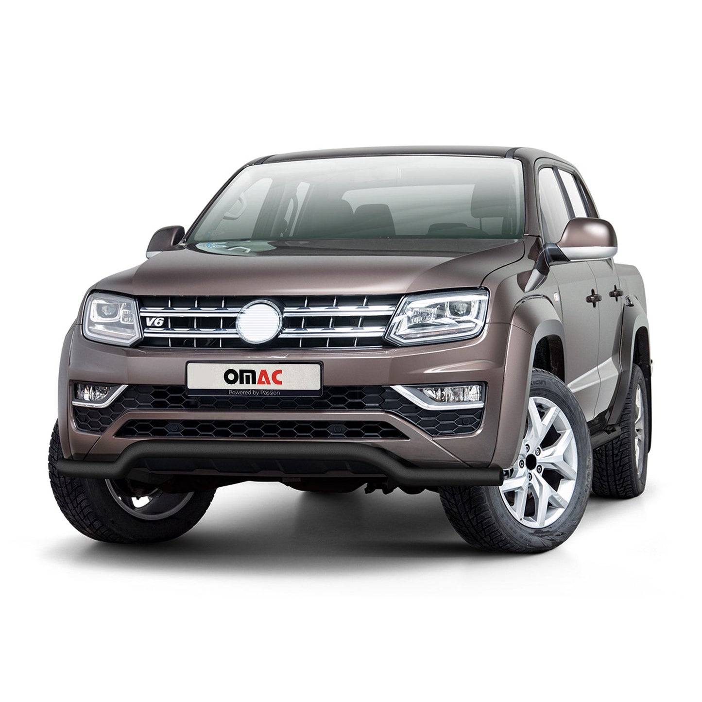 Bară de protecție/buton față pentru VW Amarok 2016-2021, omologată ABE, oțel inoxidabil, neagră