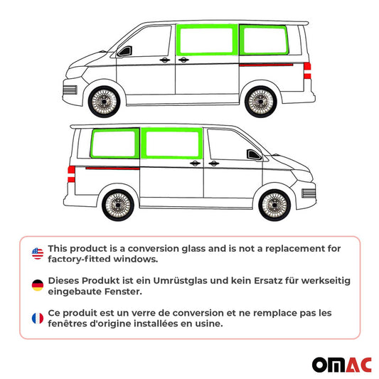 Seitenfenster Autoglas für VW T5 T6 2003-2025 Links Rechts 4x SET L1 Kurzer