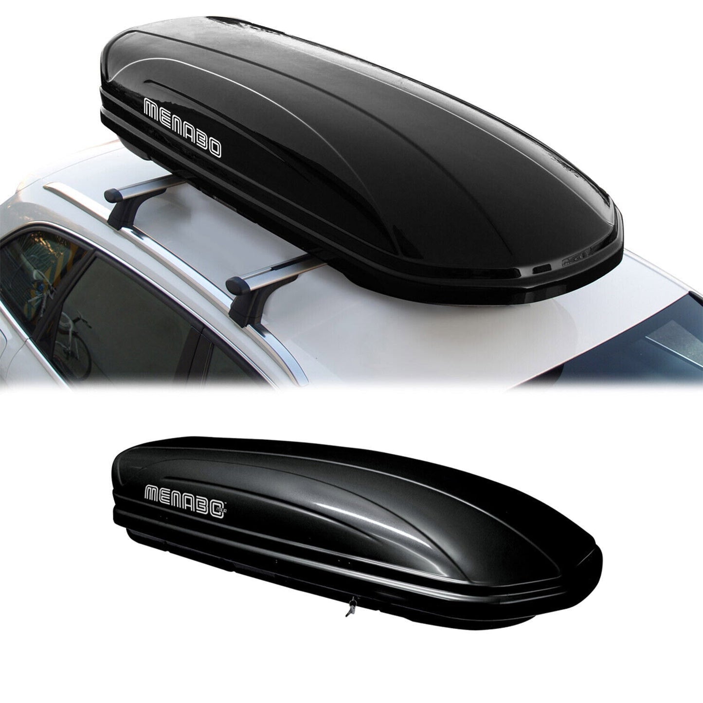 Menabo Dachkoffer Dachbox Gepäckbox Dachgepäckträger Autobox Gepäck Mania 400L
