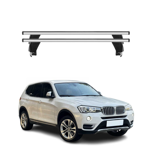 Bagażnik dachowy Menabo do BMW X3 F25 2010-2017, 50 kg, aluminiowy, srebrny, 2-częściowy