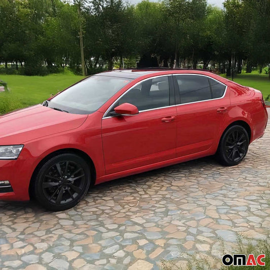 Ornamente/ramă geam pentru Skoda Octavia Sedan 2012-2019, oțel inoxidabil cromat, 10 buc.