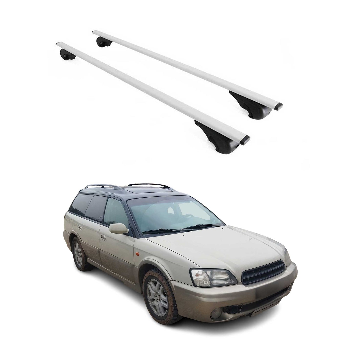 Dachträger Gepäckträger für Subaru Outback 1998-2003 Grundträger Metall Grau 2x