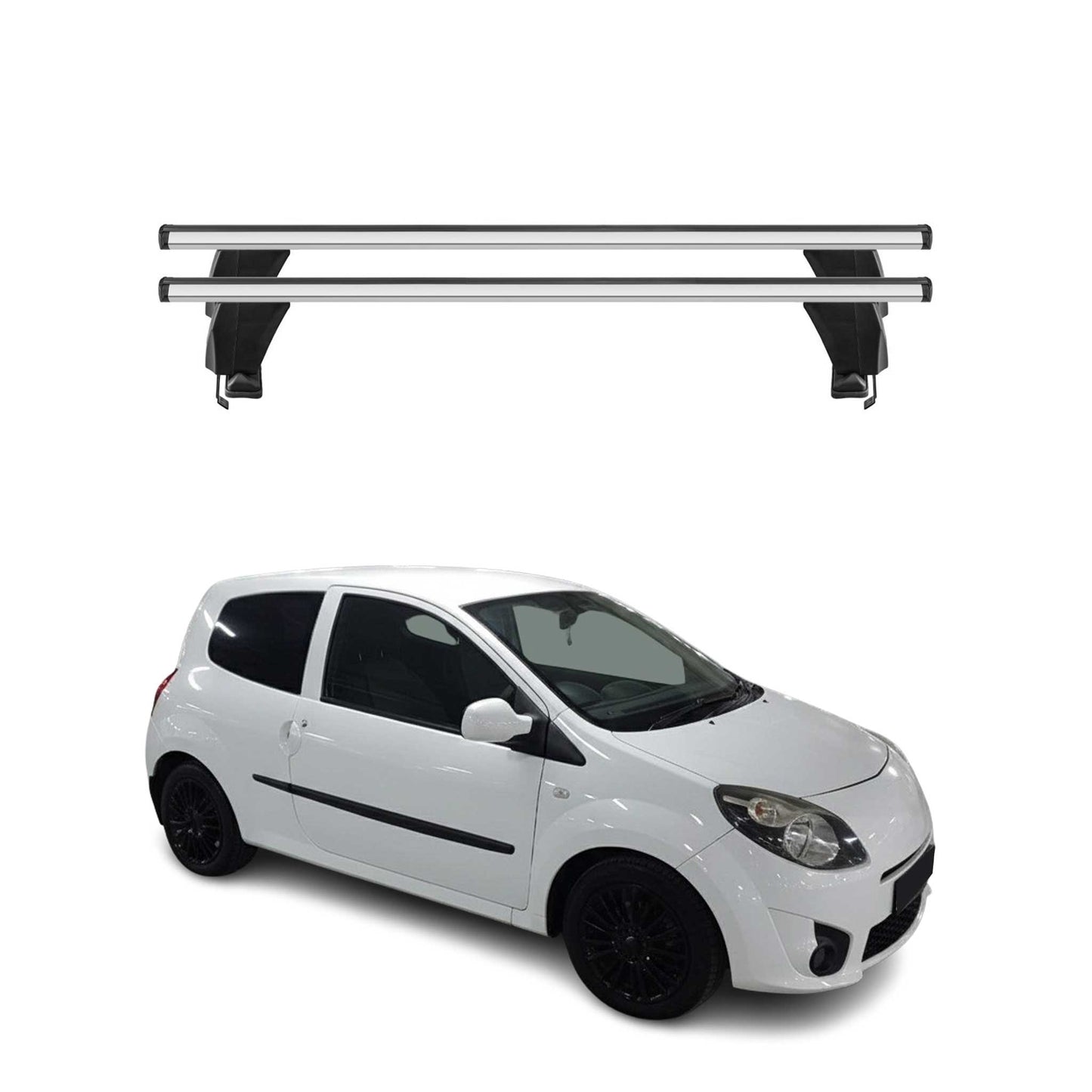 Menabo Dachträger Grundtäger für Renault Twingo mk2 2007-2014 50kg Alu Silber 2x