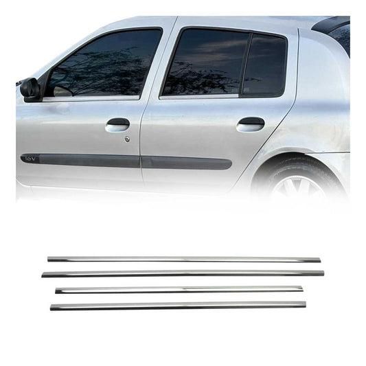 Fensterleisten Zierleisten für Renault Clio 1998-2005 Edelstahl Chrom 4tlg