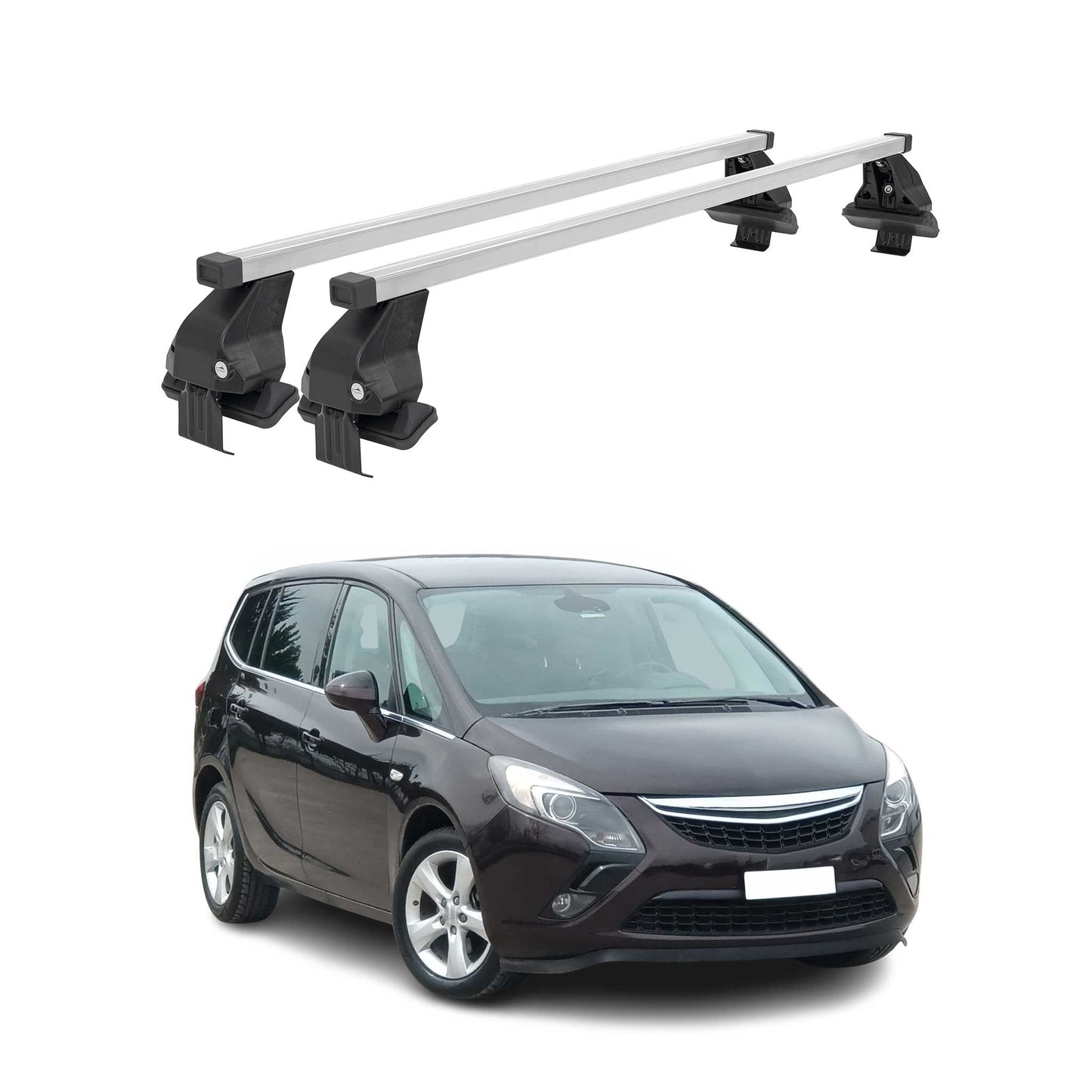 Menabo Dachträger Grundtäger für Opel Zafira C Tourer 2011-2019 50kg Silber 2x