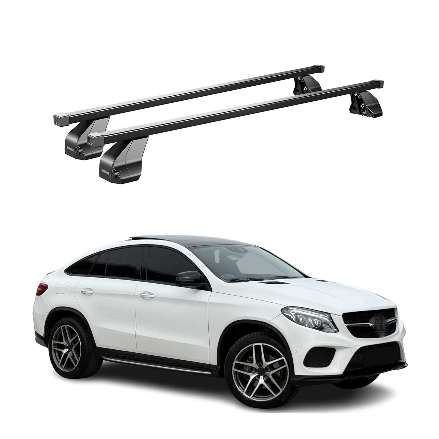 Menabo Dachträger Grundtäger für Mercedes GLE C292 2015-2019 75kg Stahl Schwarz