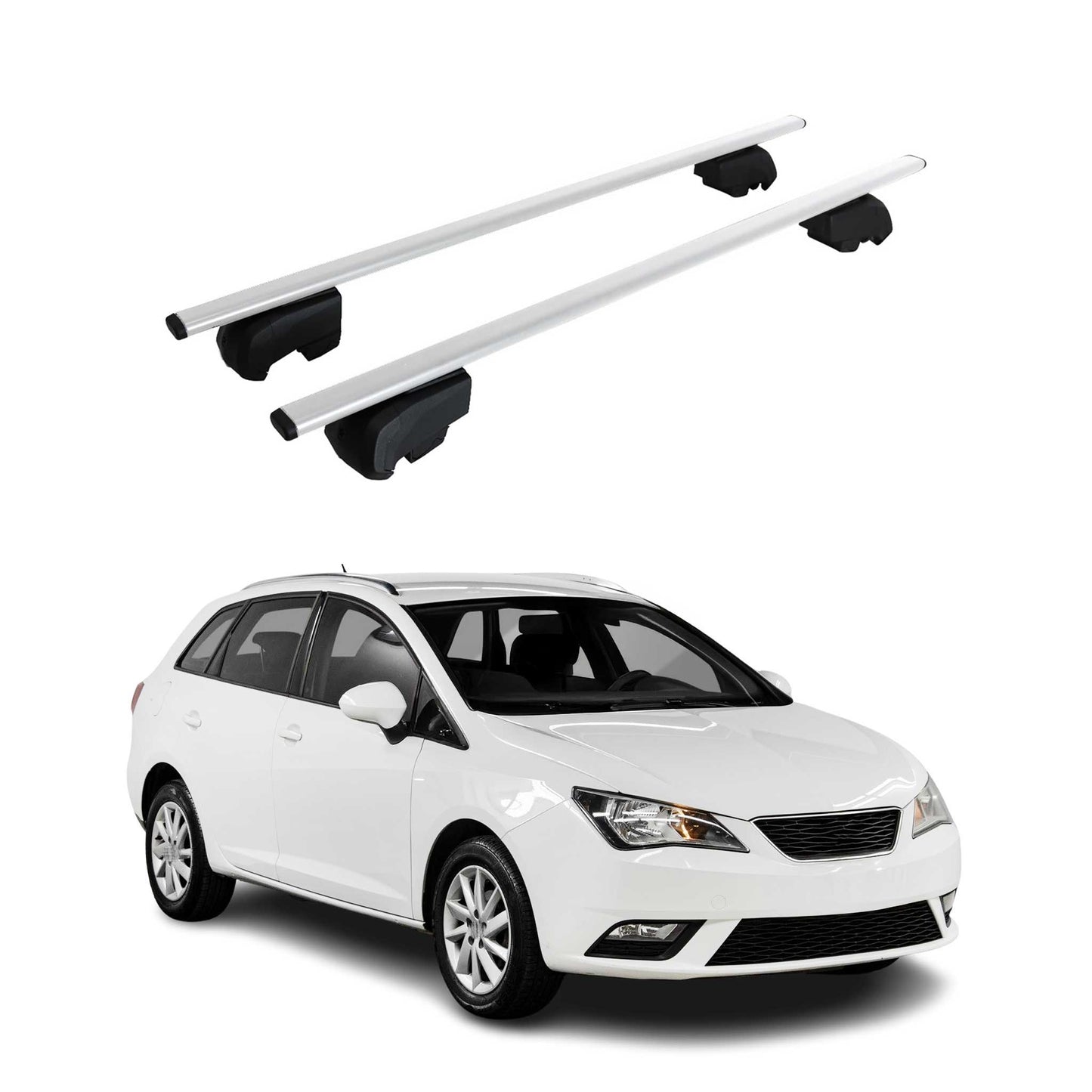 Portbagaj de plafon pentru Seat Ibiza mk4 Sport Tourer 2010-2017 75kg Argintiu 2x