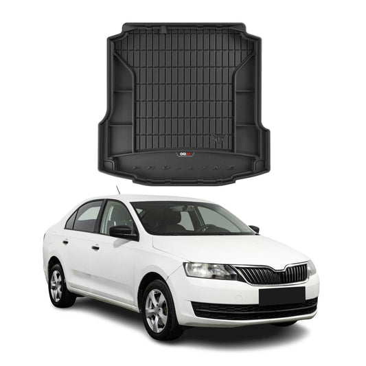 OMAC Gummi Kofferraumwanne für Skoda Rapid 2012-2019 TPE Laderaumwanne Schwarz