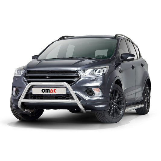 Protecție bară de protecție față pentru Ford Kuga 2017-2025 cu ABE (omologare de tip germană) Oțel Argintiu