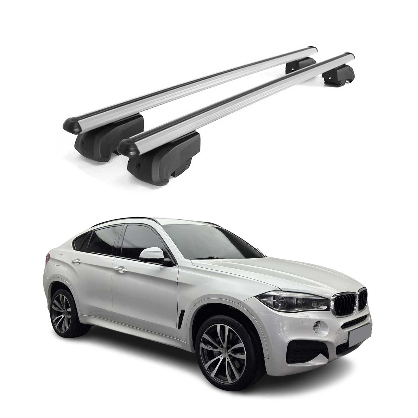 Dachträger Gepäckträger für BMW X6 F16 2014-2019 Querträger ABE Alu Grau 2x