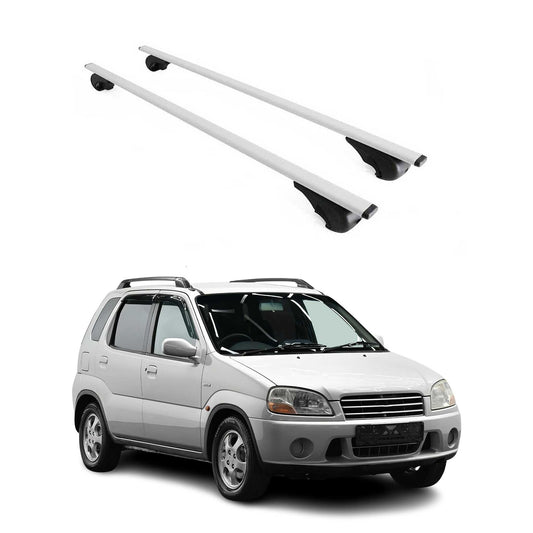 Portbagaj de plafon pentru Suzuki Ignis mk1 2000-2008 75kg metal argintiu 2 buc