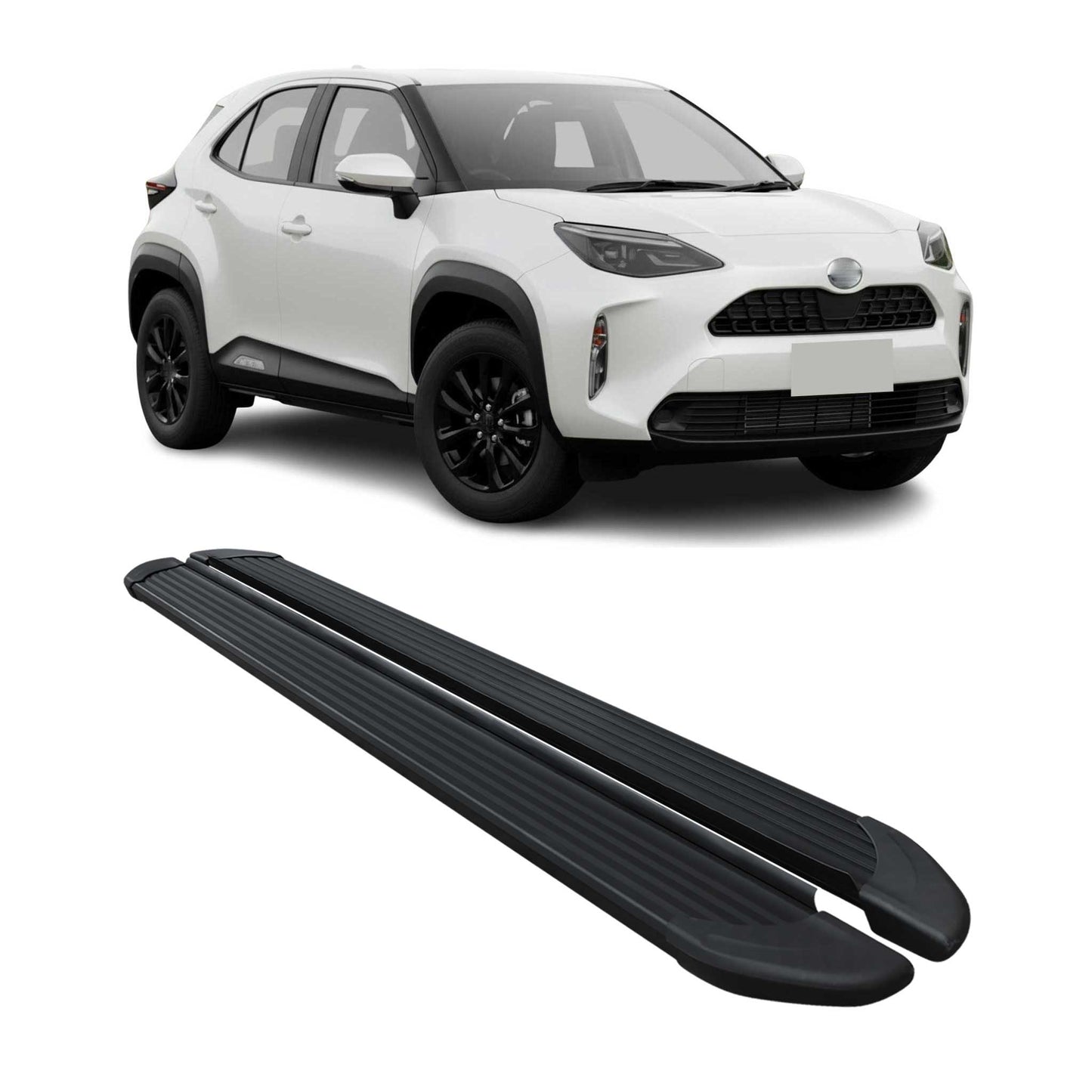Trittbretter Seitenschweller für Toyota Yaris Cross 2023-2025 Alu Schwarz 2 tlg