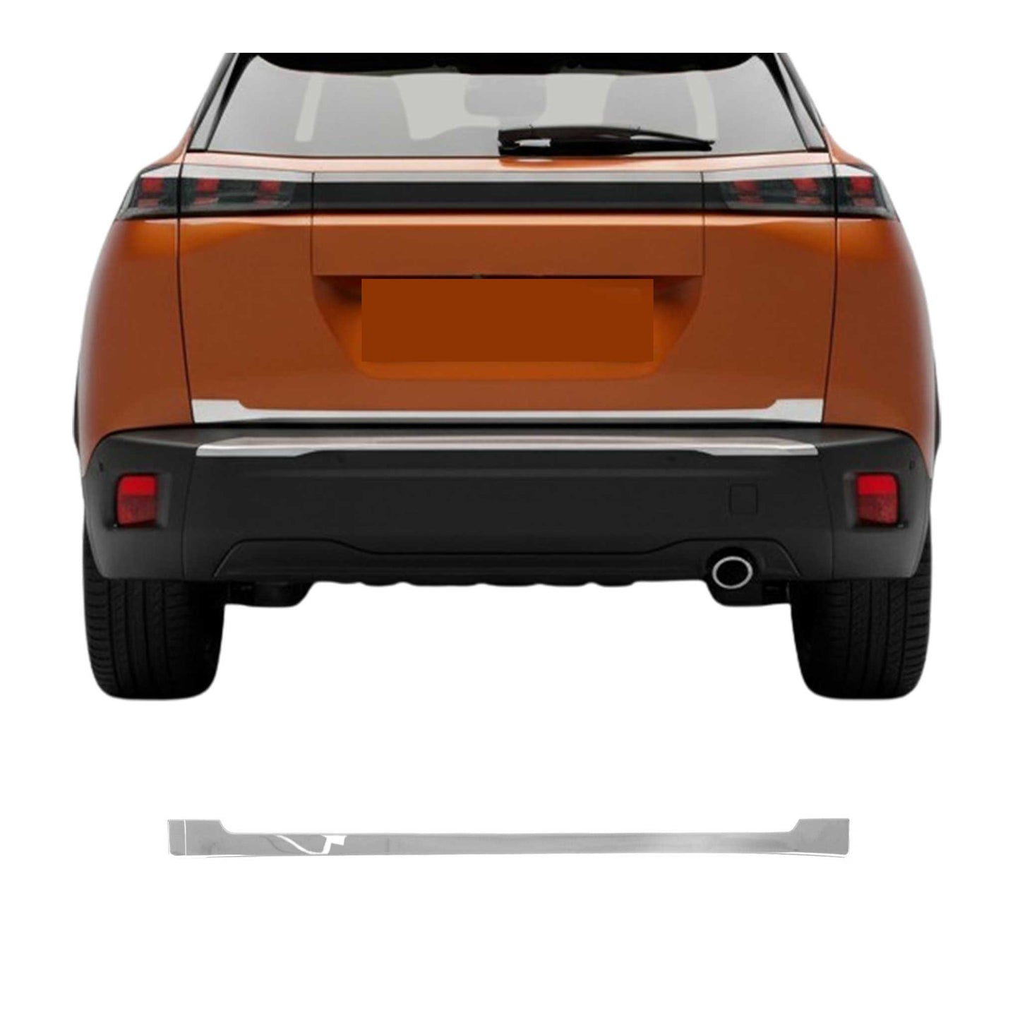 Kofferraumleiste Heckleiste für Peugeot 2008 2019-2025 Untere Edelstahl Chrom