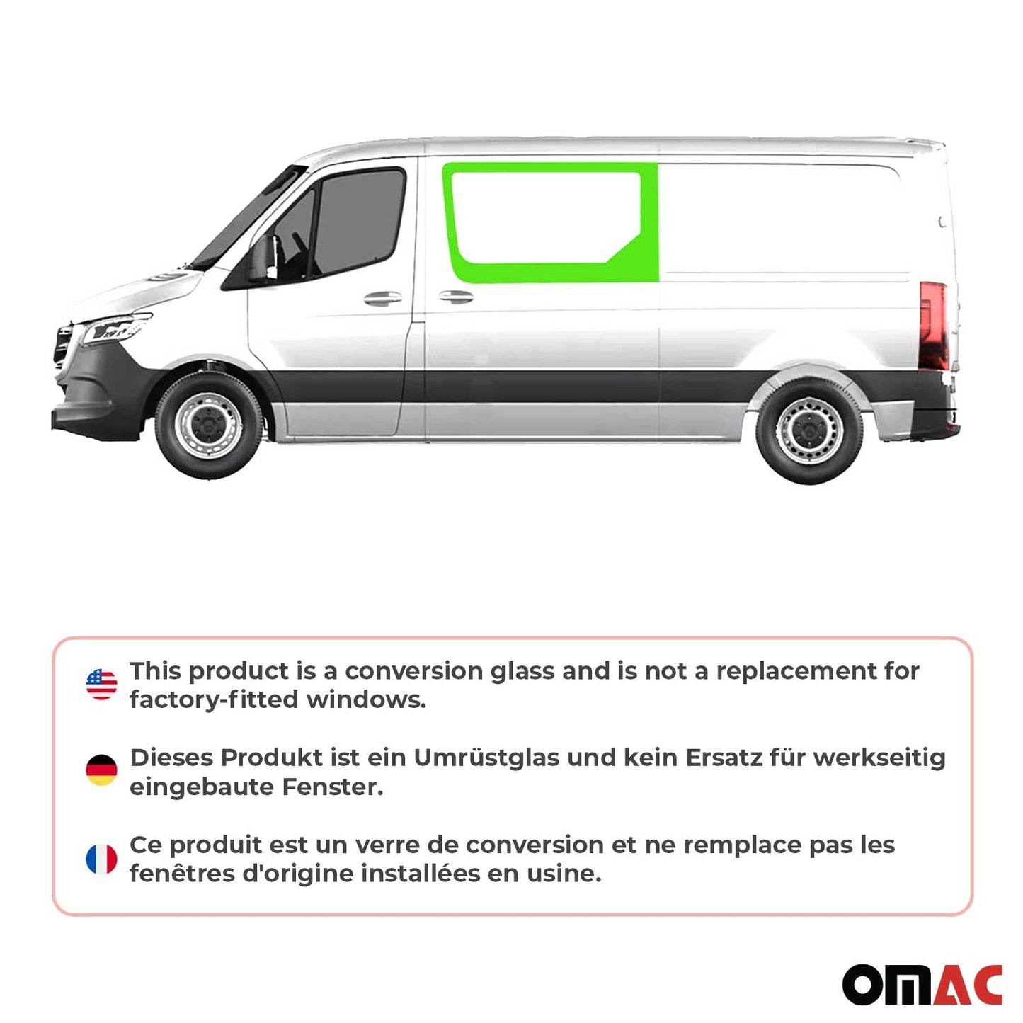 Seitenfenster für Mercedes Sprinter W907 2018-2025 Links Schiebetür L2 L3 L4